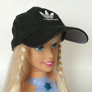 Adidas Women's Black Cap with White Logo. (One Size)